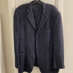 Vintage Versace Blazer Wool & Cotton Black and Dark Blue Made in Italy